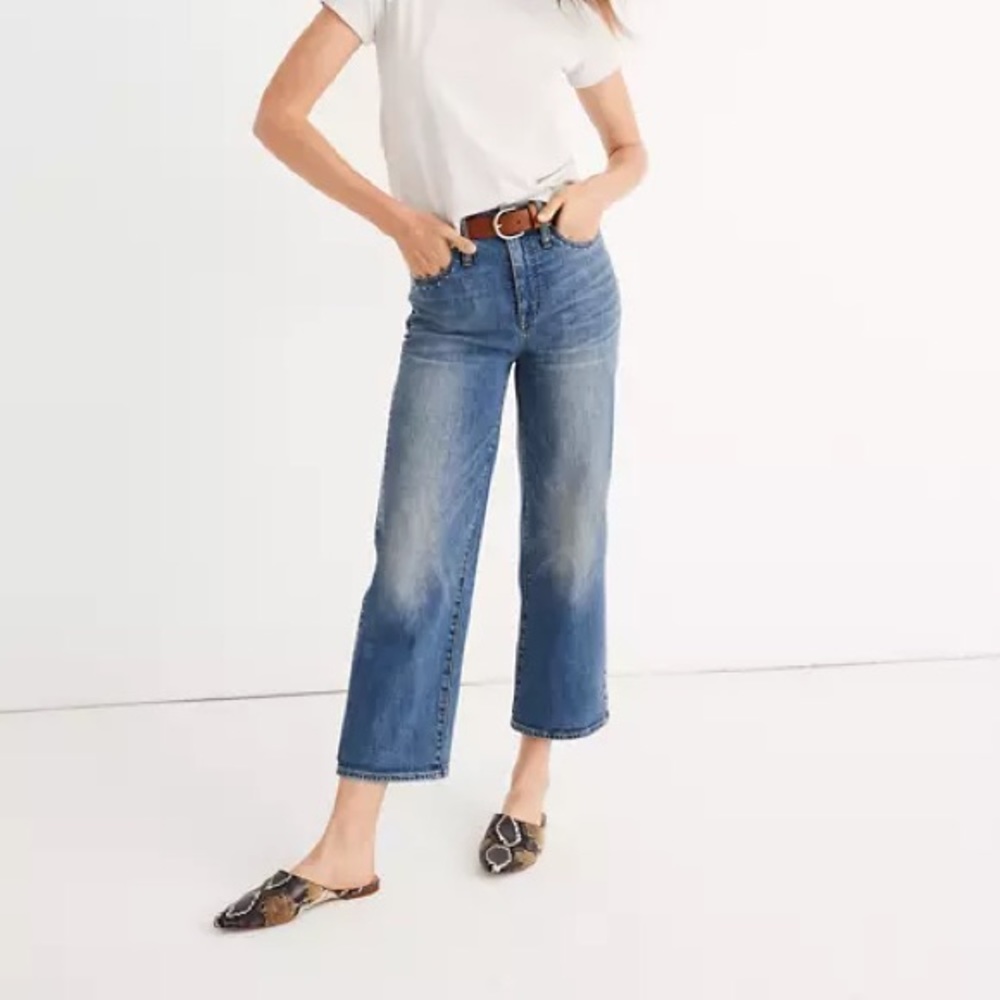 Madewell Slim Wide Leg Jeans Stud Edition - Picture 3 of 6